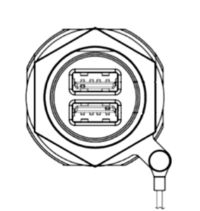 USB socket D38999 line drawing